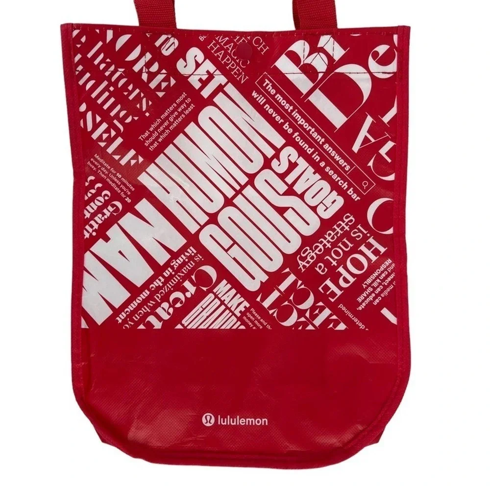 Lululemon Manifesto Dance Sing Floss and Travel Shopping Tote Bag Red White